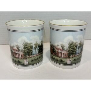 Vintage DUCHESS BONE CHINA COFFEE CUP MONTICELLO HOUSE 1826 GOLD TRIM